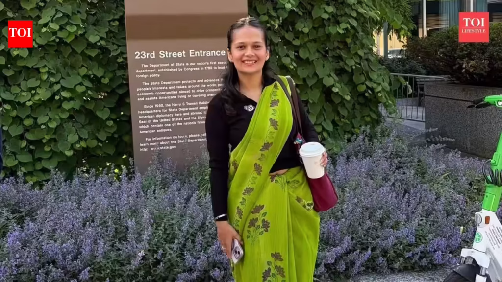 Samiksha Khadka: We would see the world together, Ama’: Why an Indian founder wore her late grandmother’s green saree on a US trip