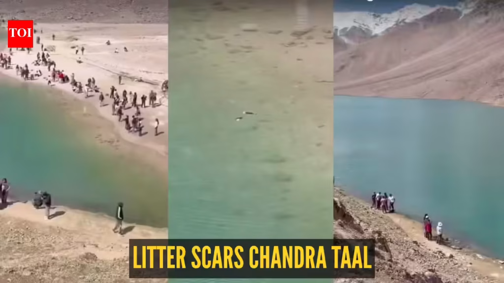 Chandra Taal: “Zabardasti ganda karne ki aadat hai logon ki…”; tourists turn Spiti’s Ramsar-listed Chandra Taal into a littering ground
