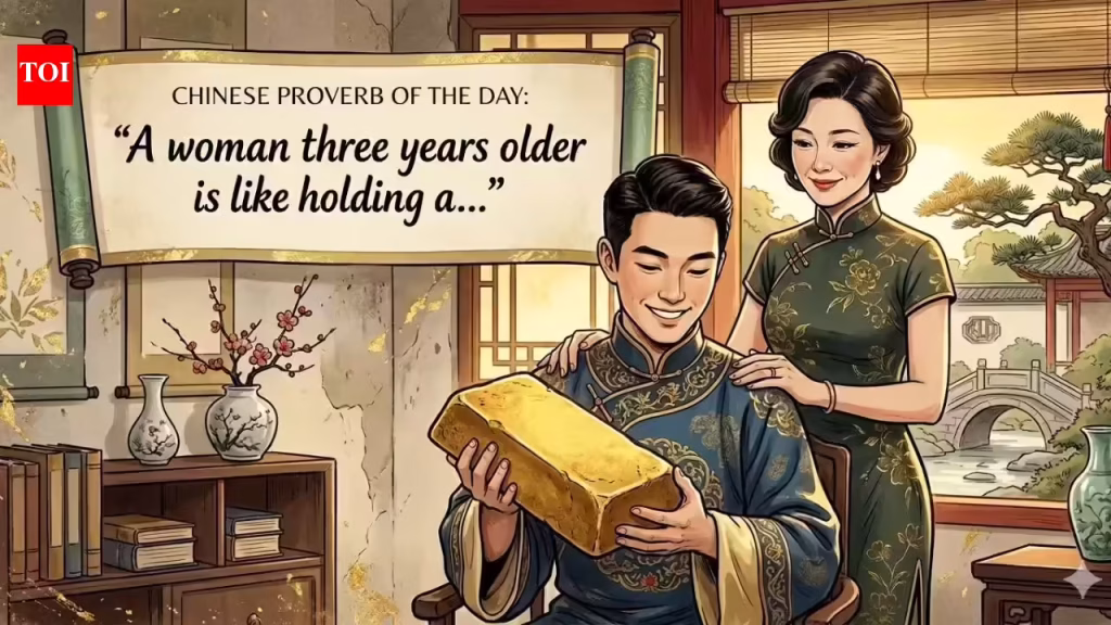 Chinese proverb of the day: “A woman three years older is like holding a…” |