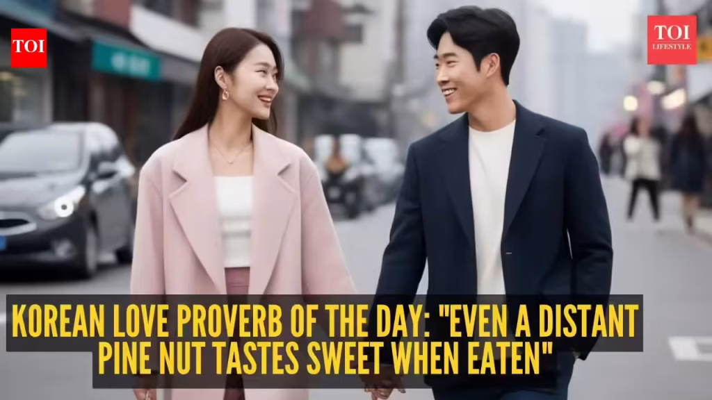 Korean love proverb of the day: “Even a distant pine nut tastes sweet when eaten”