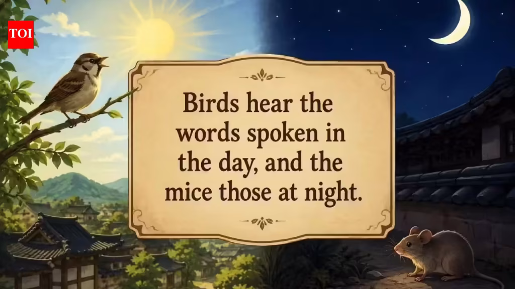 Korean proverb of the day: “Birds hear the words spoken in the day, and the mice those at night” |