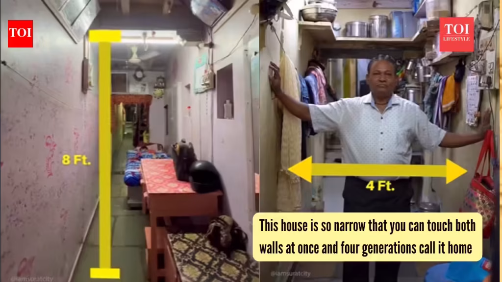 This house is so narrow that you can touch both walls at once and four generations call it home |