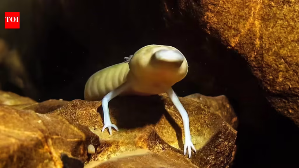 Hidden beneath the Kalahari Desert is a 264-metre-deep underground lake where blind animals thrive in darkness |