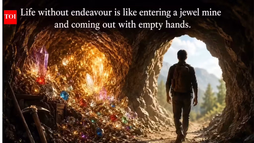 Japanese proverb of the day: “Life without endeavour is like entering a jewel mine and coming out…”