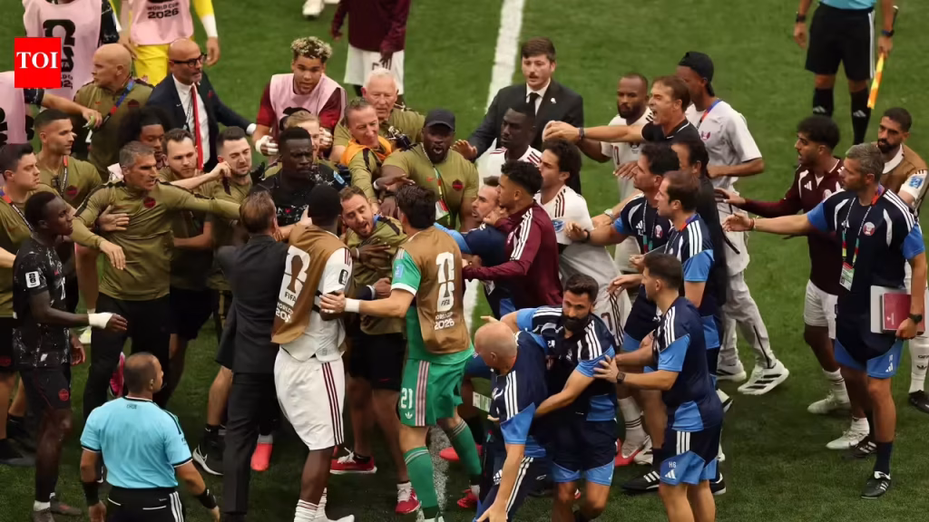 Ugly scenes after final whistle at FIFA World Cup! Canada, Qatar Players explode following Ismael Koné horror injury | Football News