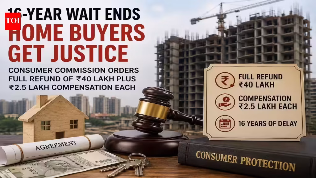 In landmark consumer ruling, home buyers win full ₹40 lakh refund and compensation after 16 years without a home |
