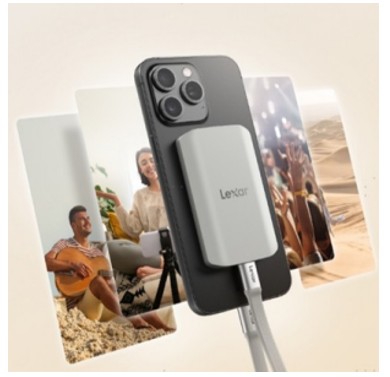 Lexar offers portable storage solutions to help creators capture, transfer and protect content across devices with the ES5 Magnetic Portable SSD 1TB, D50E USB Dual Drive 512GB and SL500 Portable SSD.